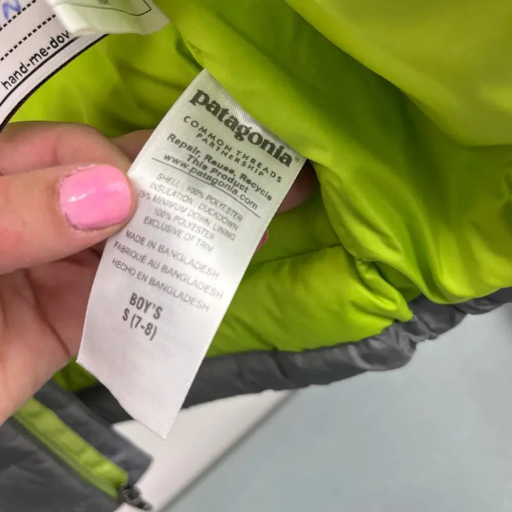 Patagonia Boys' Down Sweater Vest Feather Grey S 7-8